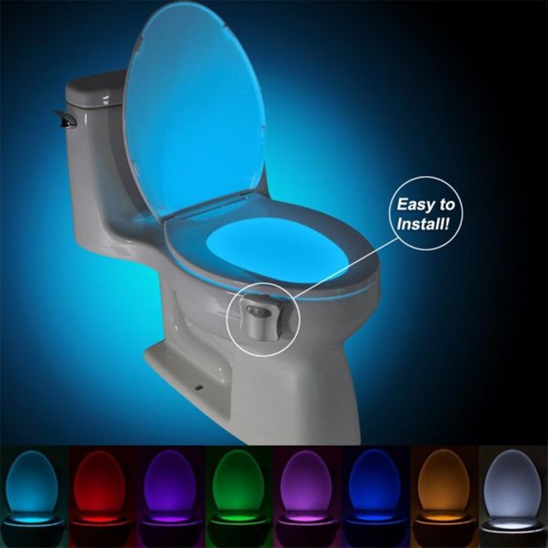 Motion Sensor LED Toilet Night Light - 16 Color Bathroom Glow