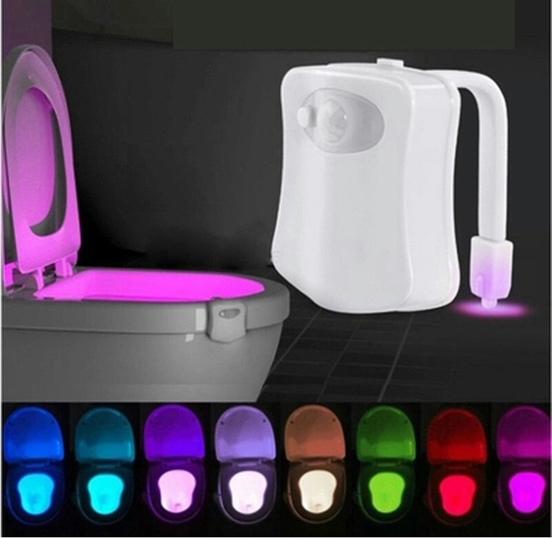 Motion Sensor LED Toilet Night Light - 16 Color Bathroom Glow