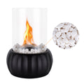 Glass Flame Tabletop Fireplace - Indoor & Outdoor Alcohol Fire Bowl