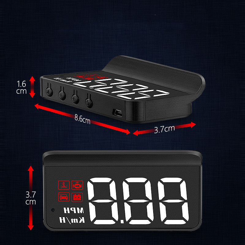 HUD Windshield Speed Display – Plug & Play KM/H Digital Speedometer
