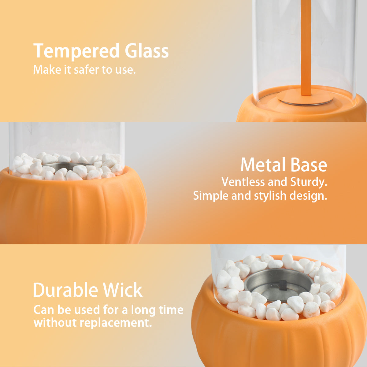 Glass Flame Tabletop Fireplace - Indoor & Outdoor Alcohol Fire Bowl