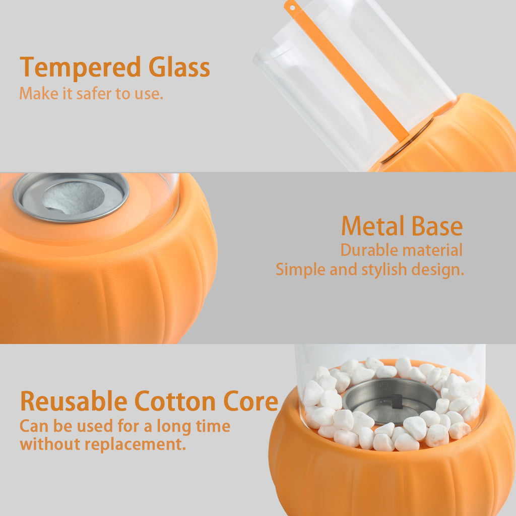 Glass Flame Tabletop Fireplace - Indoor & Outdoor Alcohol Fire Bowl