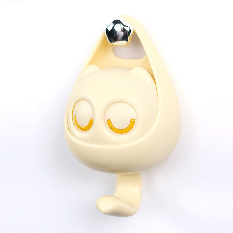 Cute Blinking Cat Wall Hook - Adhesive Coat , Key & Accessories Holder